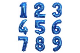 Globo metalizado azul numeros8